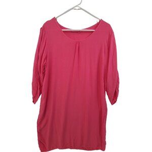 Fresh Produce Women's  Roll Tab Sleeve Midi Dress Pink Size M